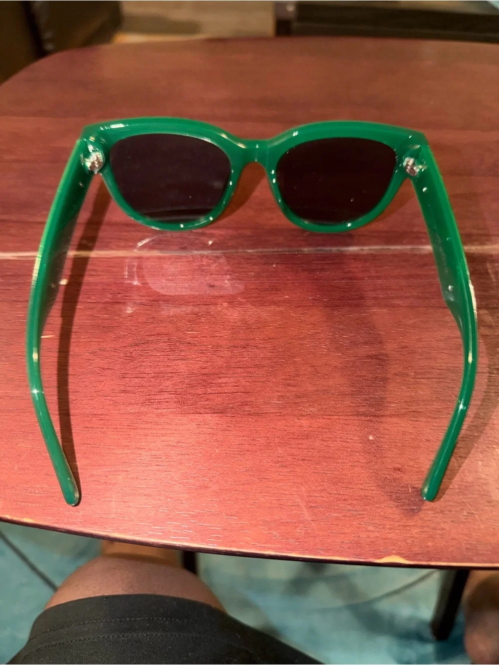 Louis Vuitton Emerald Green Cat-Eye Sunglasses with Dark Lenses
